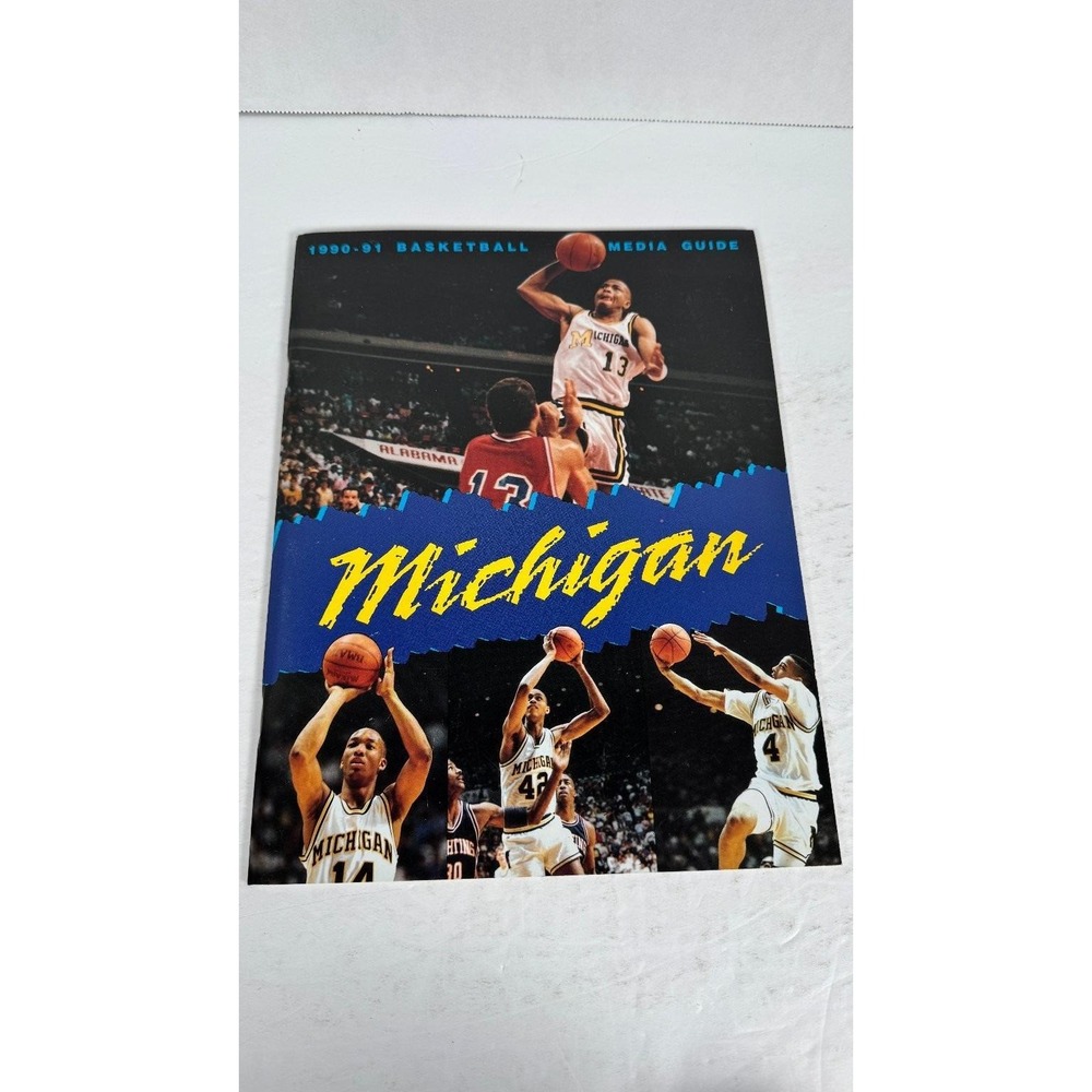 1990-91 Michigan Basketball Media Guide Wolverines NCAA Roster Schedule